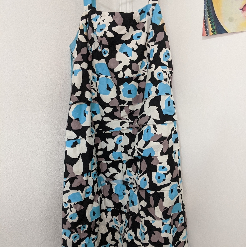 Blue, black,gray, and white dress